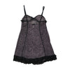 OshO Leopard Print Sheer Mesh Babydoll Slip Dress