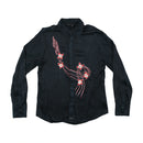 Americo Tavar Embroidered Floral Silk Long-Sleeve Button-Up Shirt