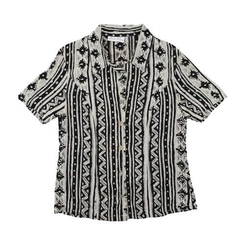 Lisa Tossa Monochrome Pattern Button Up Shirt