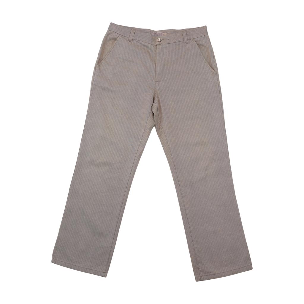 Sergio Tacchini Vintage Gray Pinstripe Cotton Blend Chinos (lavagem>???)