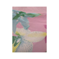 Saia vintage rosa com estampado floral Tropical e Bainha Lenço