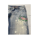 Vintage Tropical Embroidered Distressed Denim Jeans