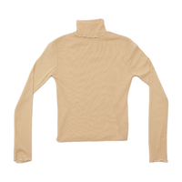 Sheer Lettuce Edge Turtleneck Top