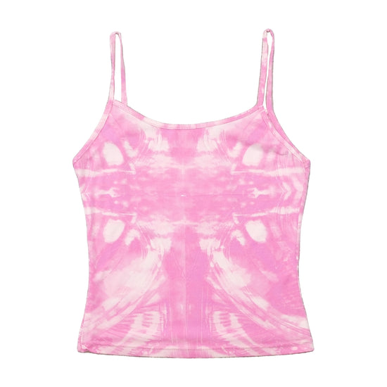 Pink Tie Dye Fitted Tank Top