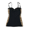 Leopard Print Lace Trim Cami Tank Top