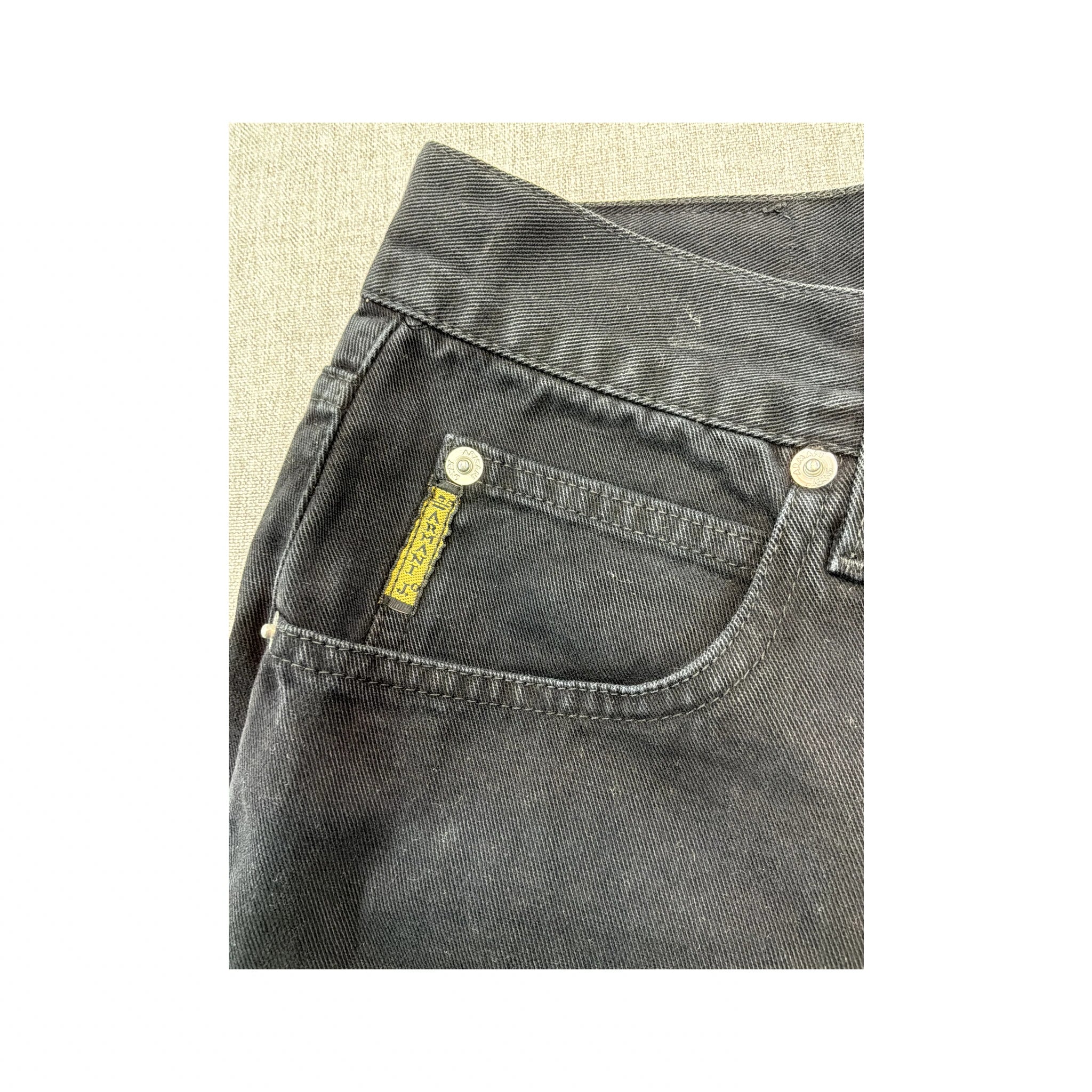 Calças de ganga Armani Jeans pretos de perna direita