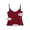 Red Floral Cami Tank Top with Black Straps