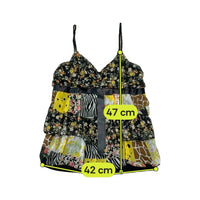 Italian Patchwork Floral Tiered Tank Top