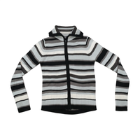 emo! Striped Zip Front Knit Sweater