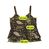 Michele Boyard Paisley Sequin Mesh Tank Top