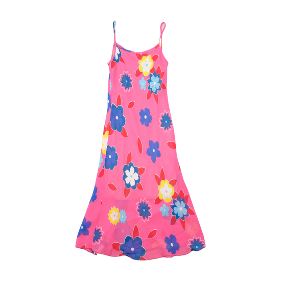 Vintage Pink Floral Spaghetti Strap Slip Dress