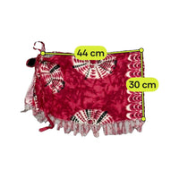 Saia Cruzada vintage rosa Tie-Dye com Franjas