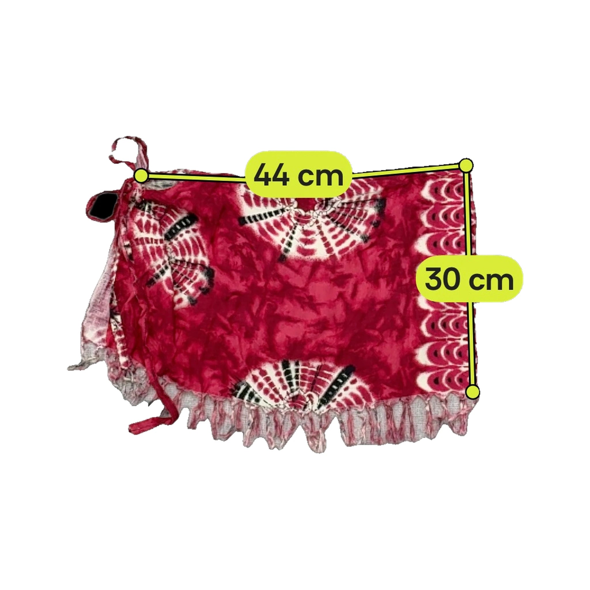 Saia Cruzada vintage rosa Tie-Dye com Franjas