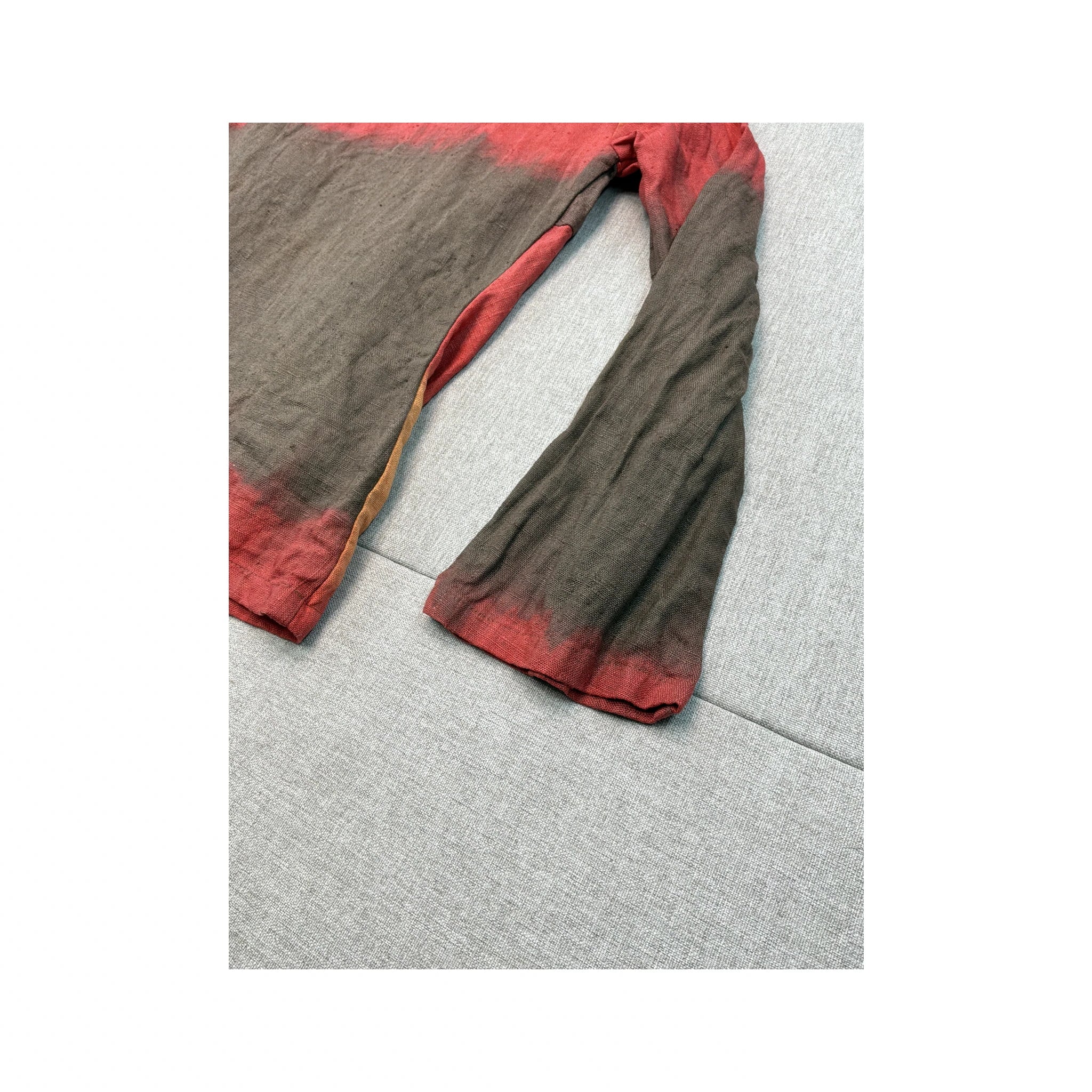 Americo Tavar Tie Front Dip Dye Linen Blouse