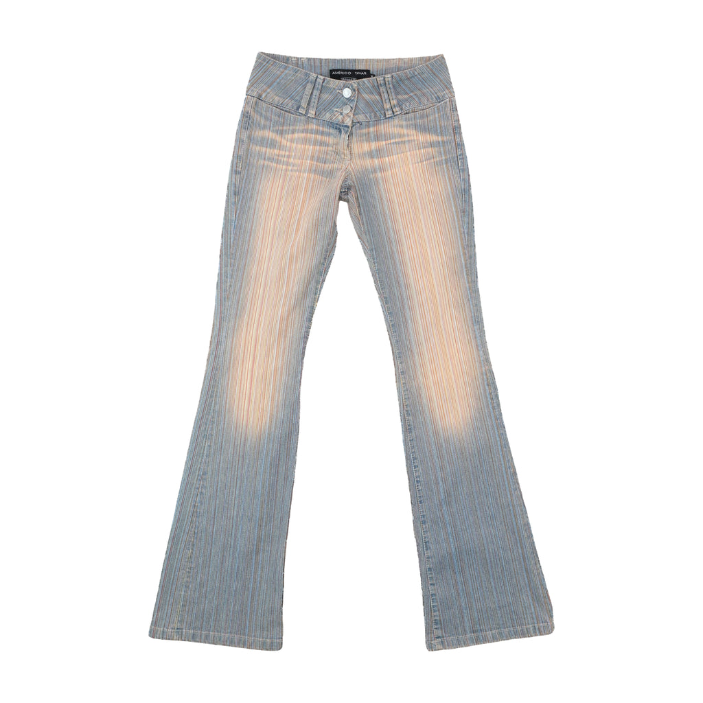 Americo Tavar Striped Flared Jeans