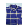 Blue Plaid Short Sleeve Button-Up Shirt