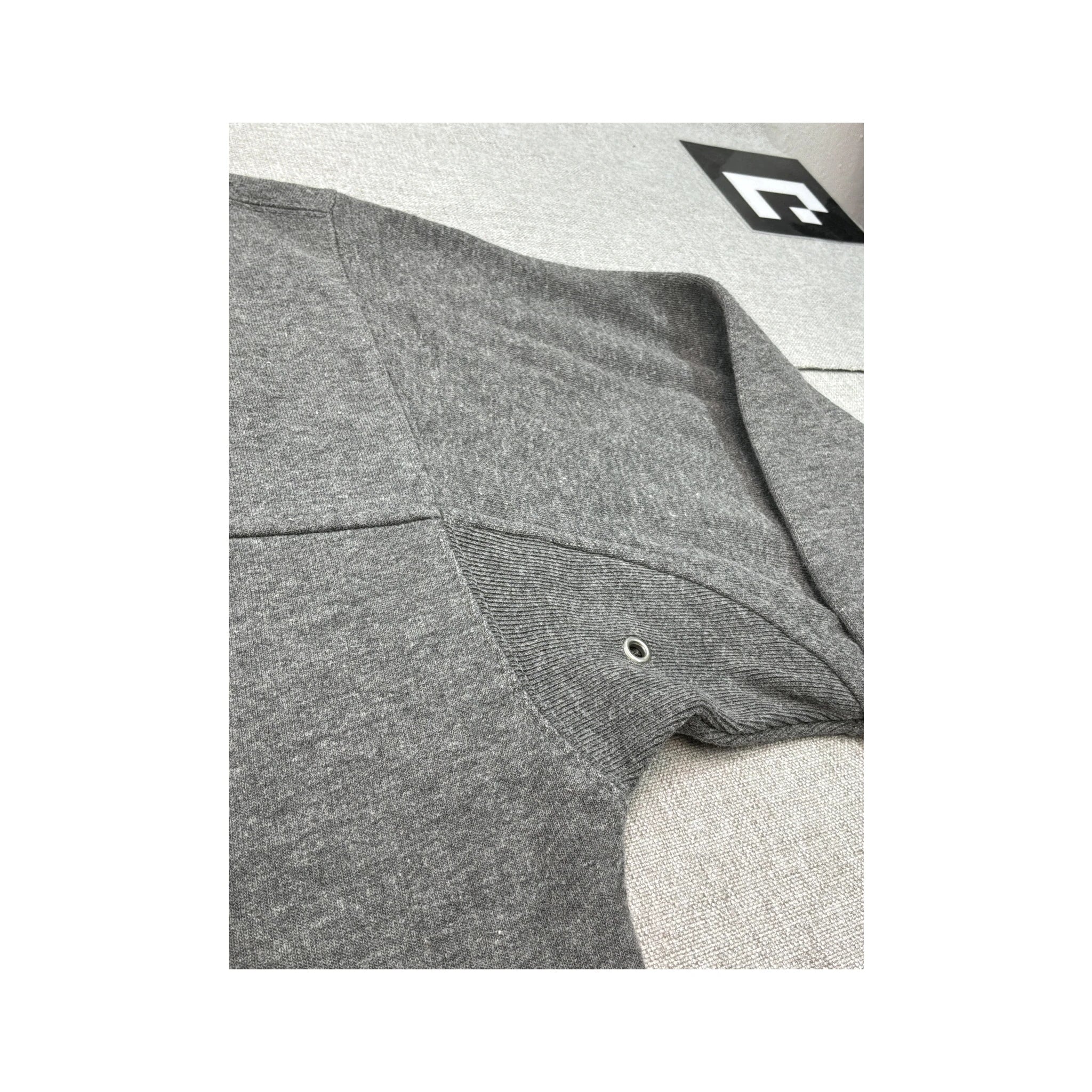 Asics Vintage Gray Quarter Zip Cotton Blend Sweater