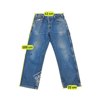 Calças de ganga de carpinteiro Dickies vintage em algodão Desbotados