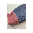 Indian Rose Vintage Patchwork Denim Jacket with Floral Tapestry Panels (Repriced)