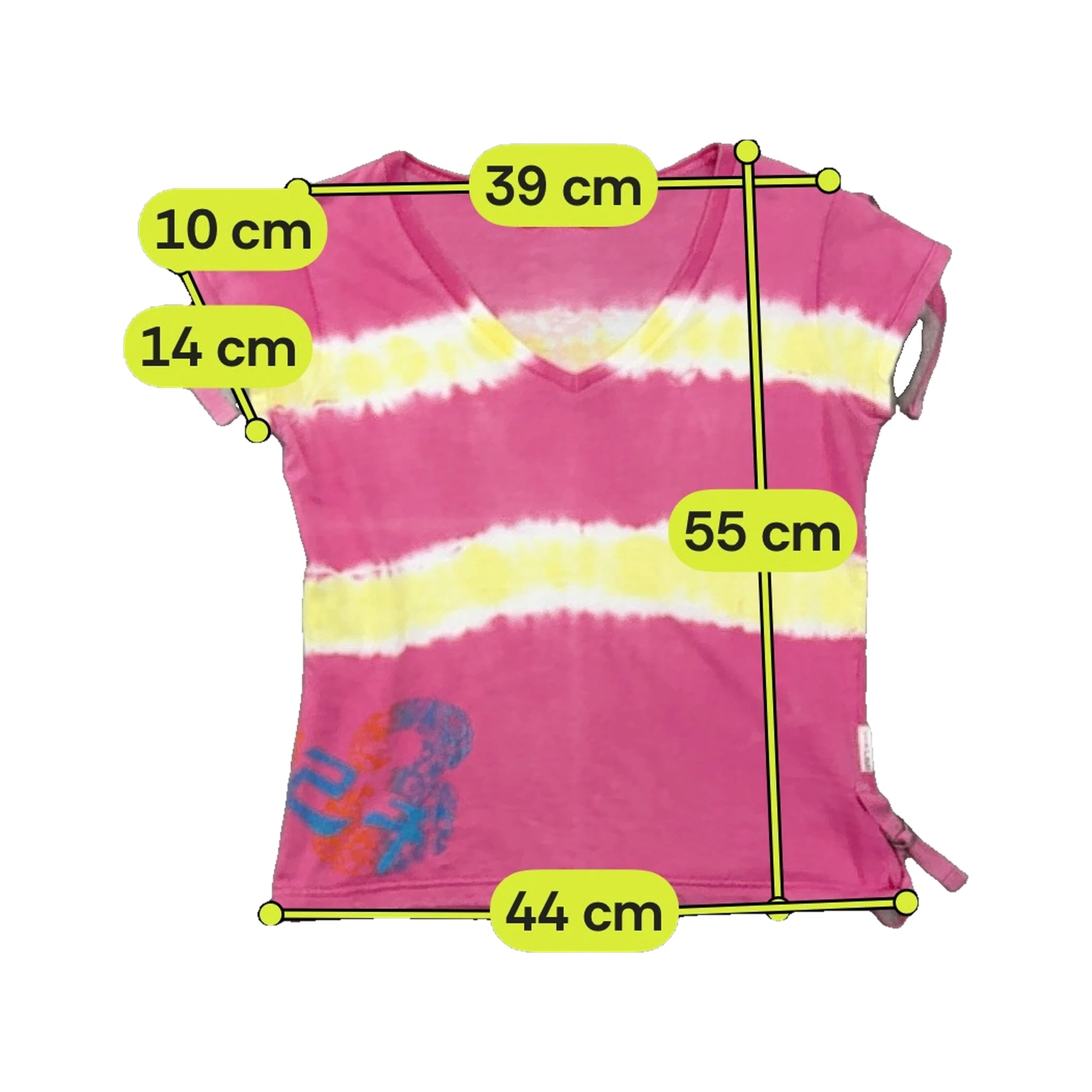 T-shirt Broadway Tie-Dye com decote em V e estampado gráfico