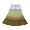 Here + There Denim Yoke Tiered Cotton Maxi Skirt