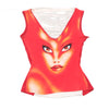 Vocch & Vecchia Face Graphic Shredded Back Tank Top