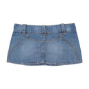 Fishbone Studded Denim Mini Skirt