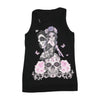 Top de alças Yakuza em algodão com estampado Fairy Skull