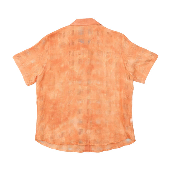 CANNELLA Orange Textured Short Sleeve Button Up Shirt