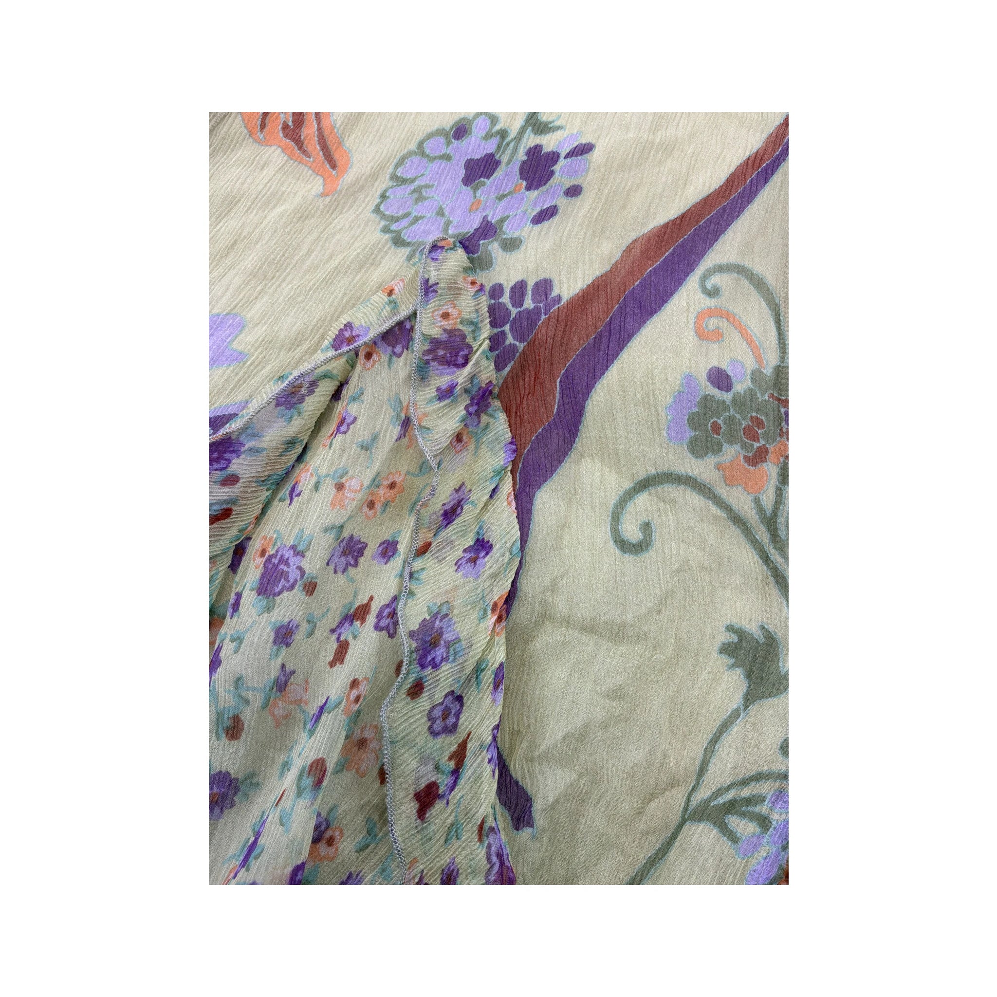 Pastel Yellow Floral Handkerchief Ruffle Skirt