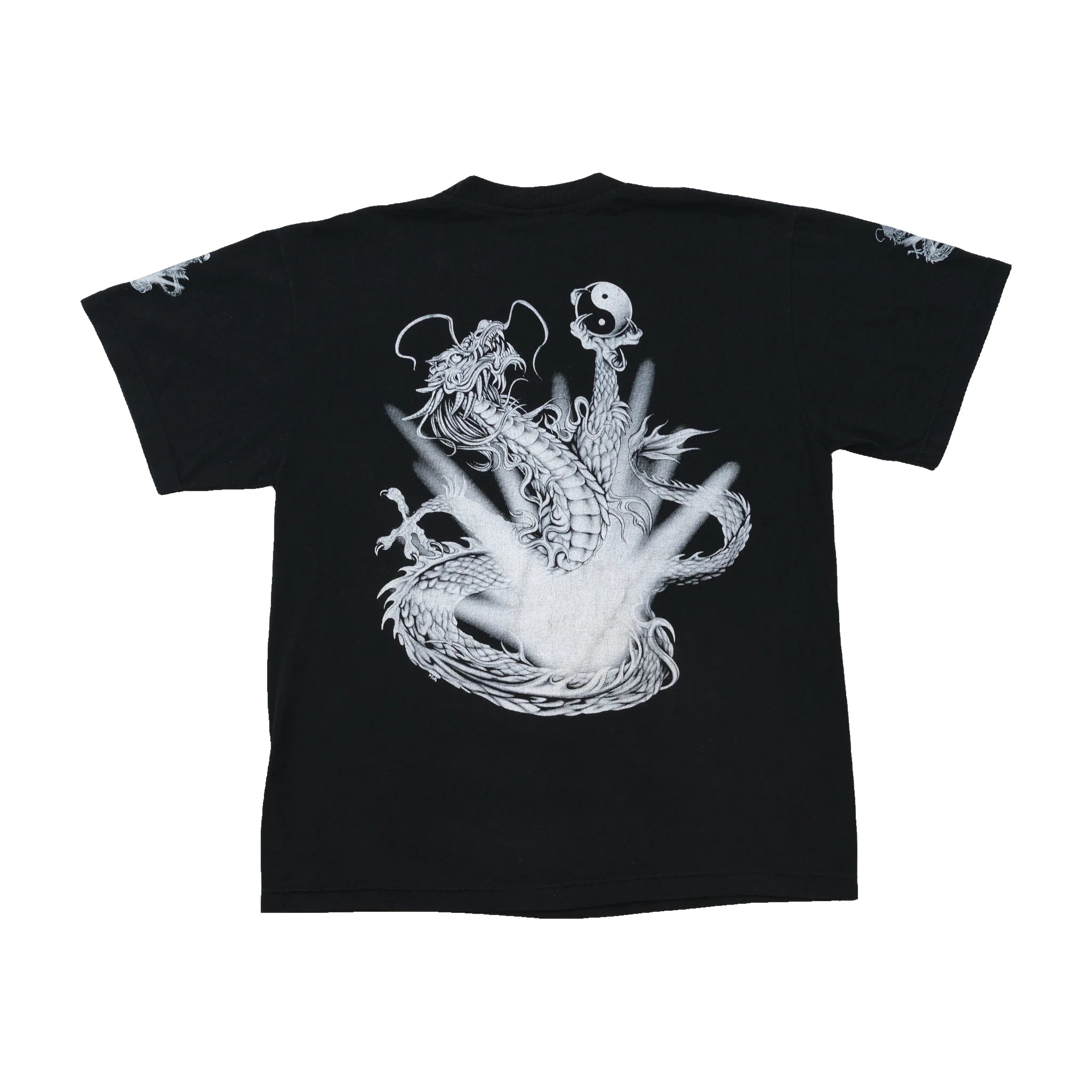 T-shirt em algodão com estampado de Dragão Yin-Yang