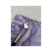 Vintage Purple Rose and Animal Print Asymmetric Midi Skirt