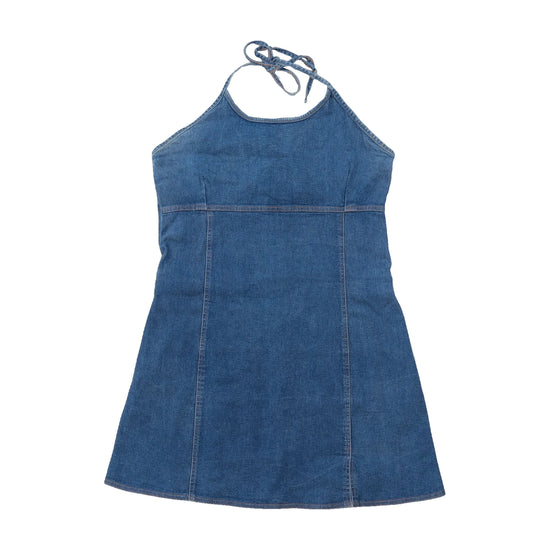 Vestido Halter em ganga azul