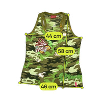 Plus Minus Camouflage Embroidered Sequin Cotton Tank Top