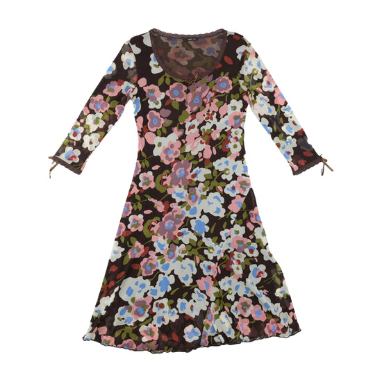 janine...ohl Floral Mesh Mini Dress