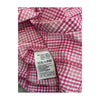 Women’s Pink Gingham Cotton Short-Sleeve Button-Up Shirt with Tie Front