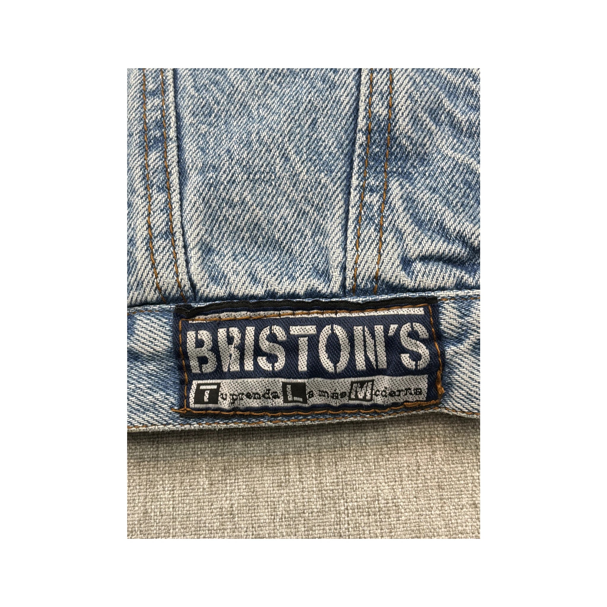 Casaco de ganga Briston’s vintage em algodão de Lavagem Clara