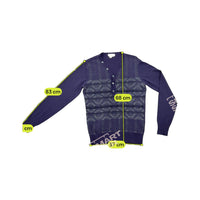 Camisola Henley de malha vintage roxa em Lã com Padrão geométrico