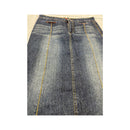 Vintage Blue Denim A-Line Midi Skirt