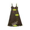 Floral Print Mesh-Trim Slip Dress