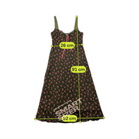 Floral Print Mesh-Trim Slip Dress