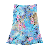 Saia Linha a azul com estampado floral Tropical (Made in Italy)