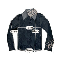 Black Mesh Grungy Collared Blouse