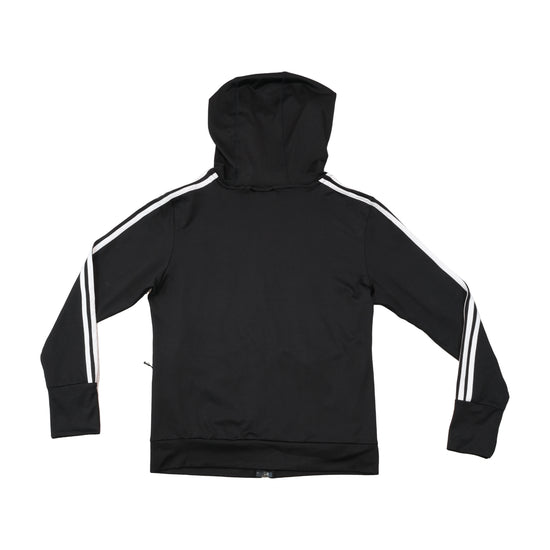 adidas Originals Black 3-Stripe Cotton Blend Hooded Track Jacket