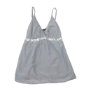 Peccati Gray Sequin Trim Silk Cotton Tank Top