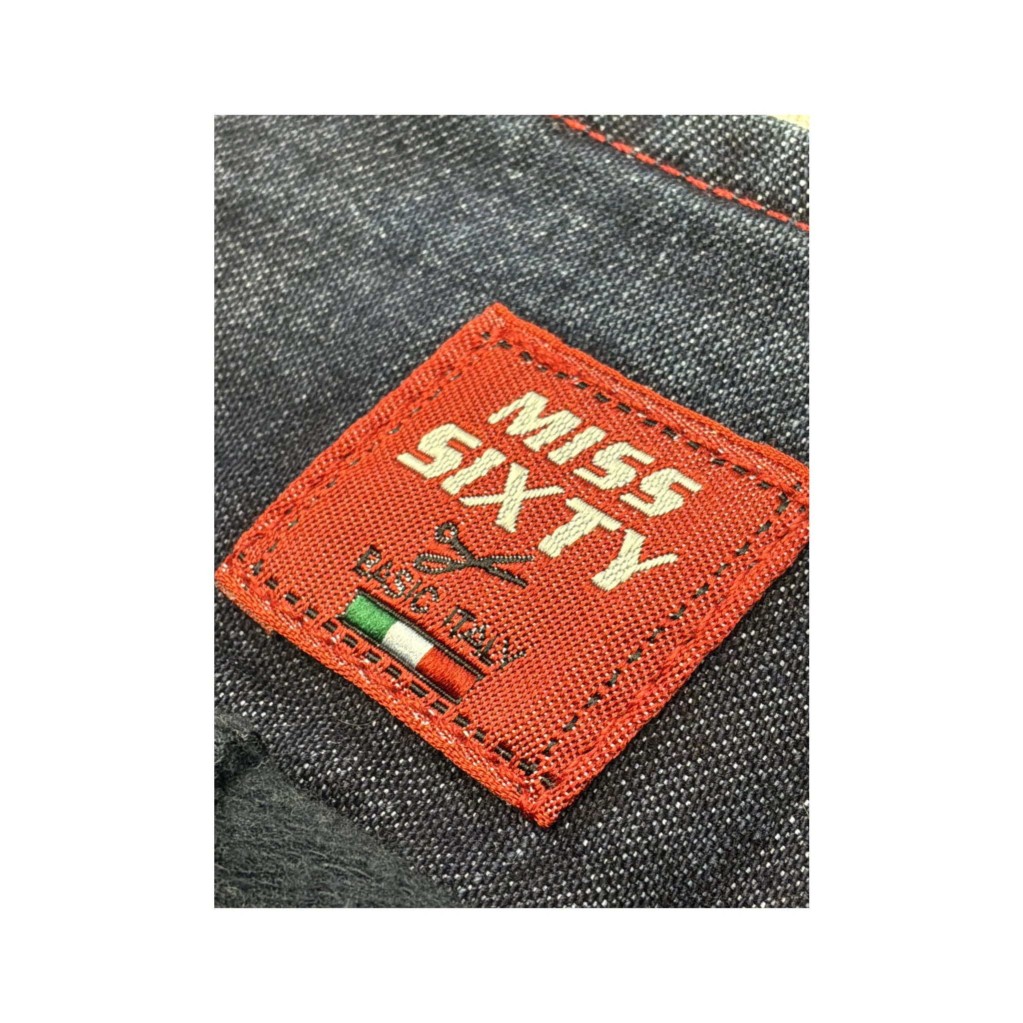 Miss Sixty Pleated Denim Mini Skirt