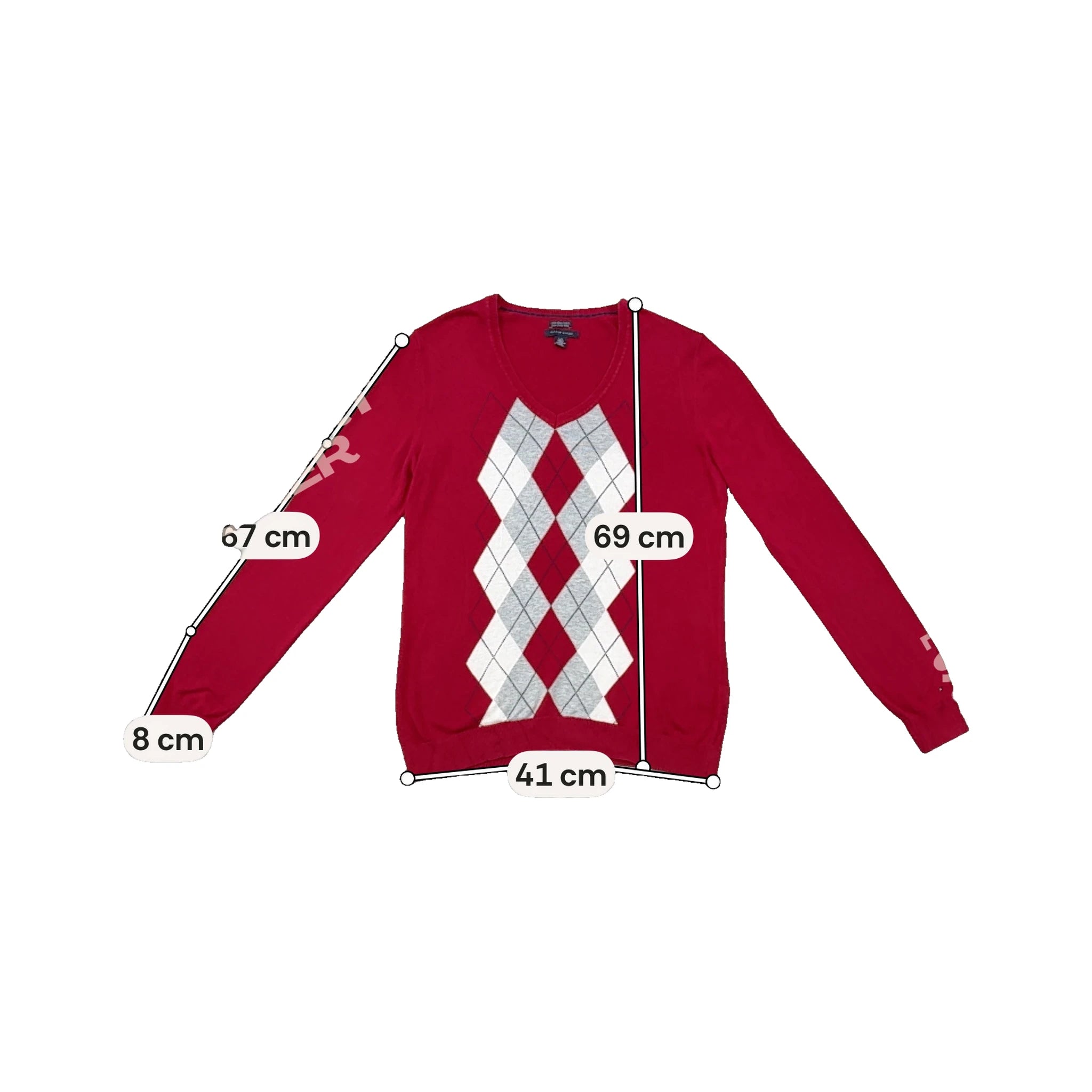 Tommy Hilfiger Pima Cotton Argyle V-Neck Sweater