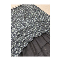 Marie Méro Floral High-Low Ruffle Hem Midi Skirt
