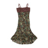 Brown Floral Lace Trim Slip Dress