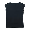 Diesel Black Striped Chest Logo Cap Sleeve Stretch Shirt (M)